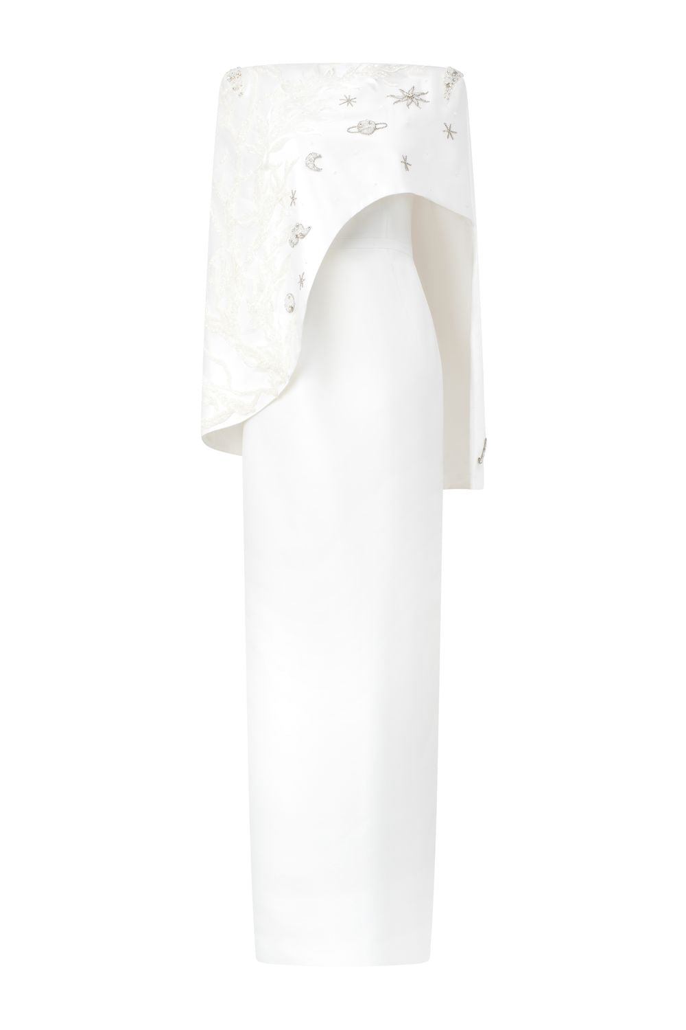 Camisole Straight Dress With Asymmetric Cape Set